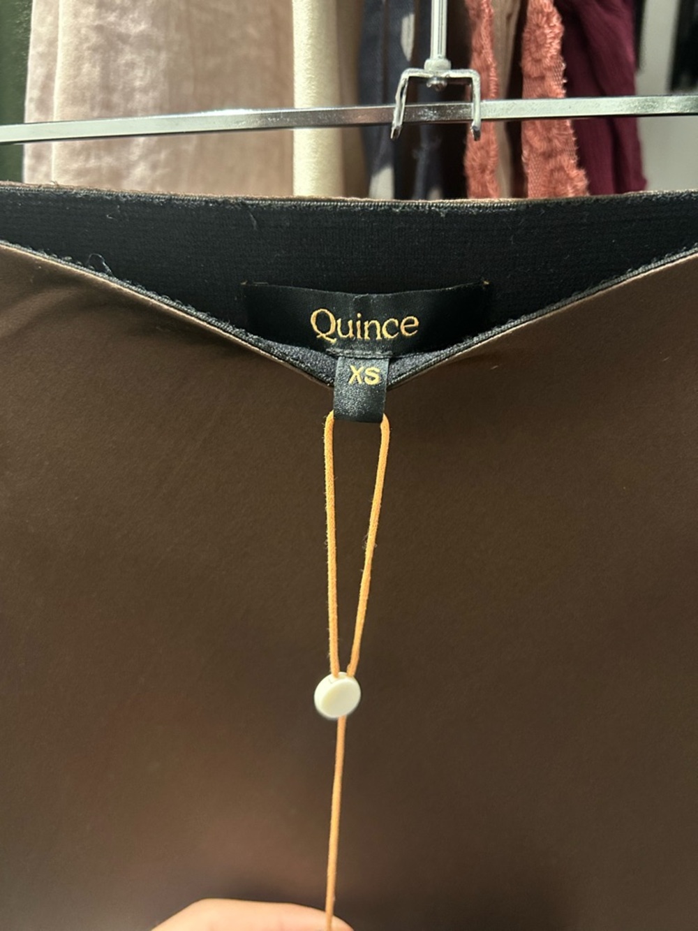 QUINCE- washable silk Brown Mini Skirt XS NWT - Picture 7 of 7